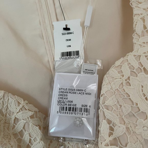 NWT Self-Portrait Lace & Crystal Midi-Dress Size US 6 - Picture 9 of 9